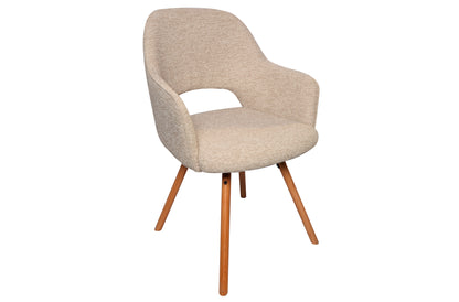 Silla de comedor giratoria Rimor tejido beige (Pack 2 unidades)