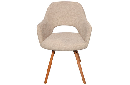 Silla de comedor giratoria Rimor tejido beige (Pack 2 unidades)