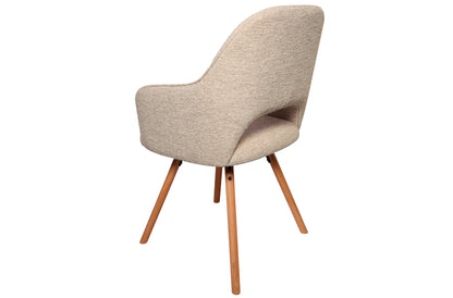 Silla de comedor giratoria Rimor tejido beige (Pack 2 unidades)