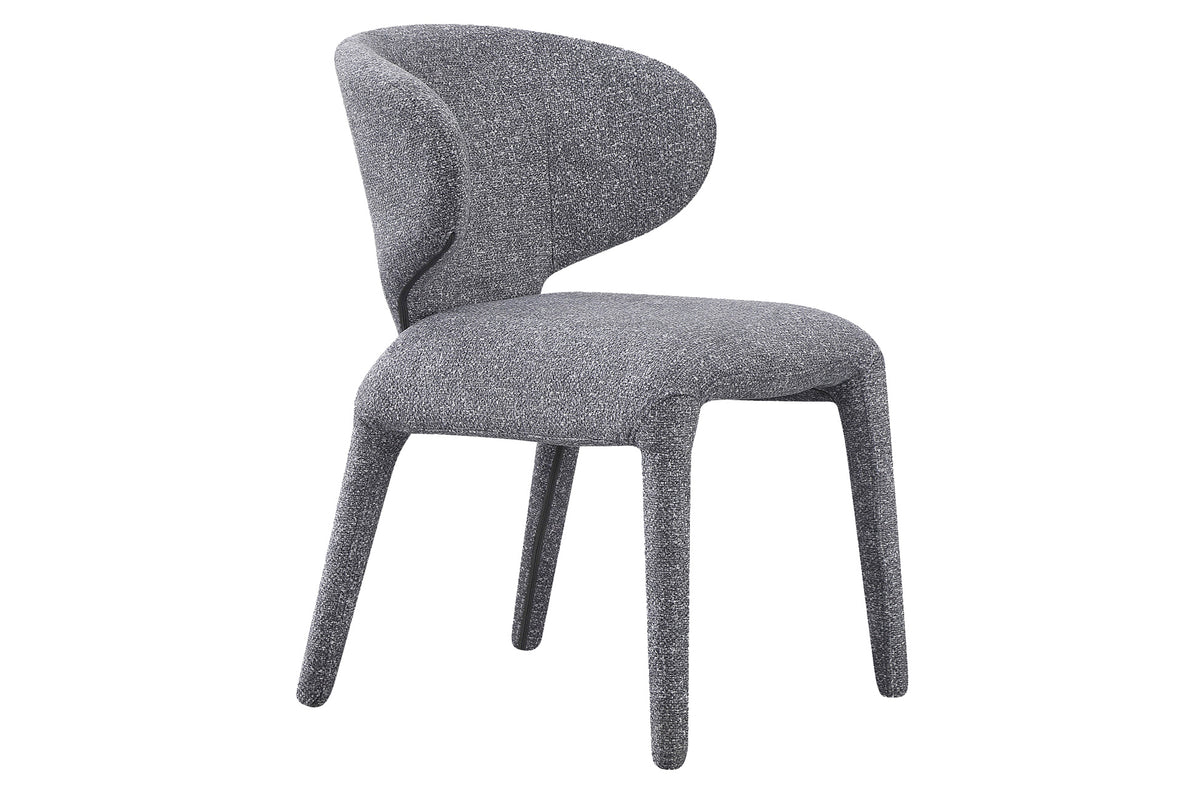 Silla Comedor Tapizada Teddy Tejido Leo Gris
