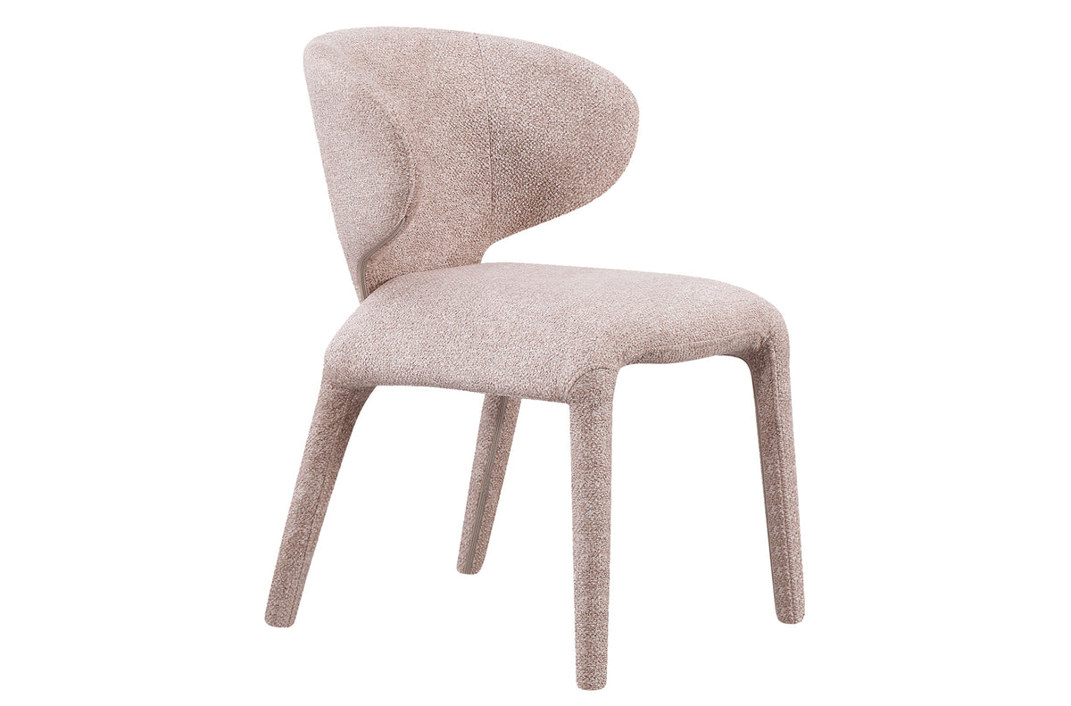 Silla Comedor Tapizada Teddy Tejido Leo Beige