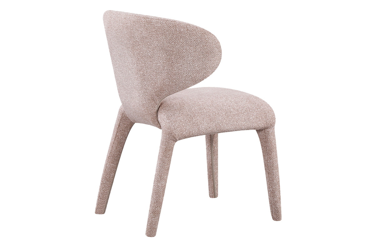 Silla Comedor Tapizada Teddy Tejido Leo Beige