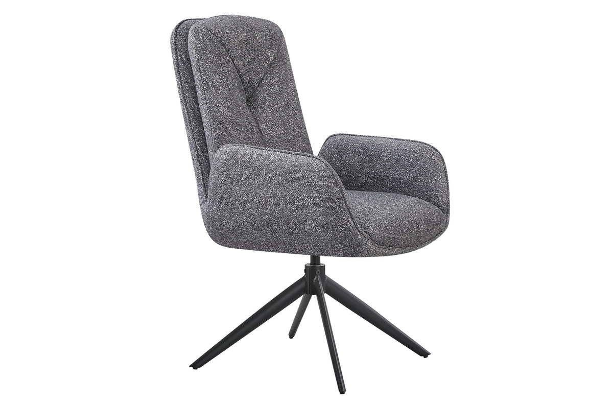Silla Comedor Giratoria Feel Tejido Leo Gris