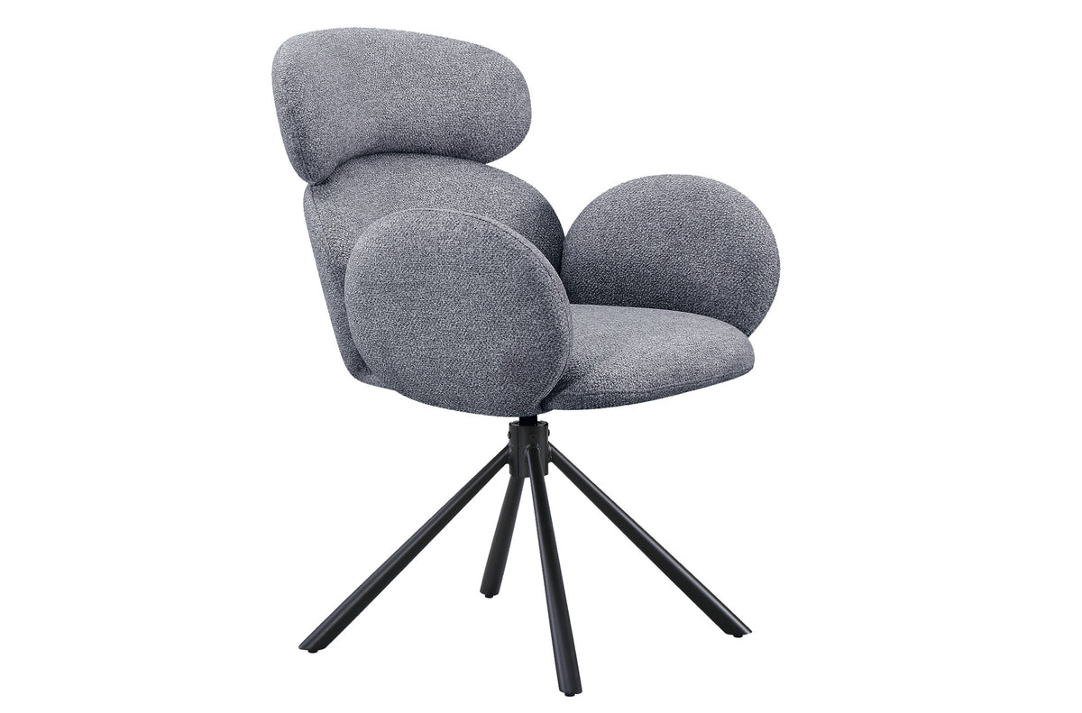 Silla Comedor Giratoria Love Tejido Leo Gris