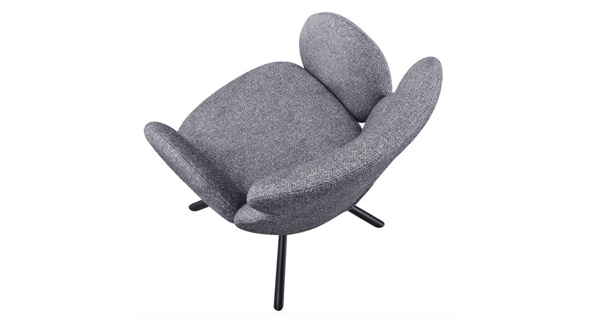 Silla Comedor Giratoria Love Tejido Leo Gris