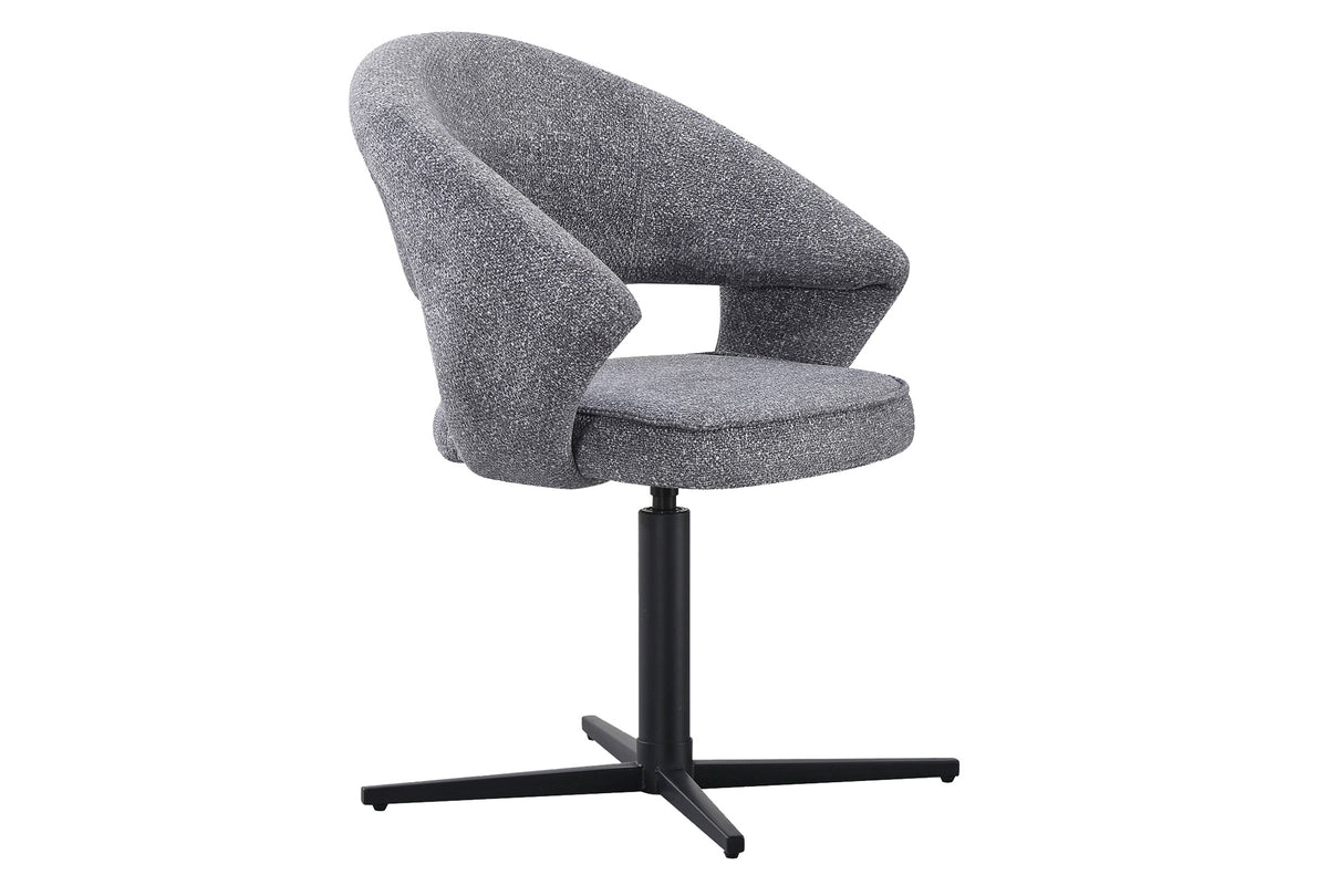 Silla Comedor Giratoria Stuttgart Tejido Leo Gris