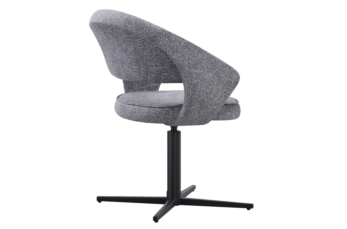 Silla Comedor Giratoria Stuttgart Tejido Leo Gris