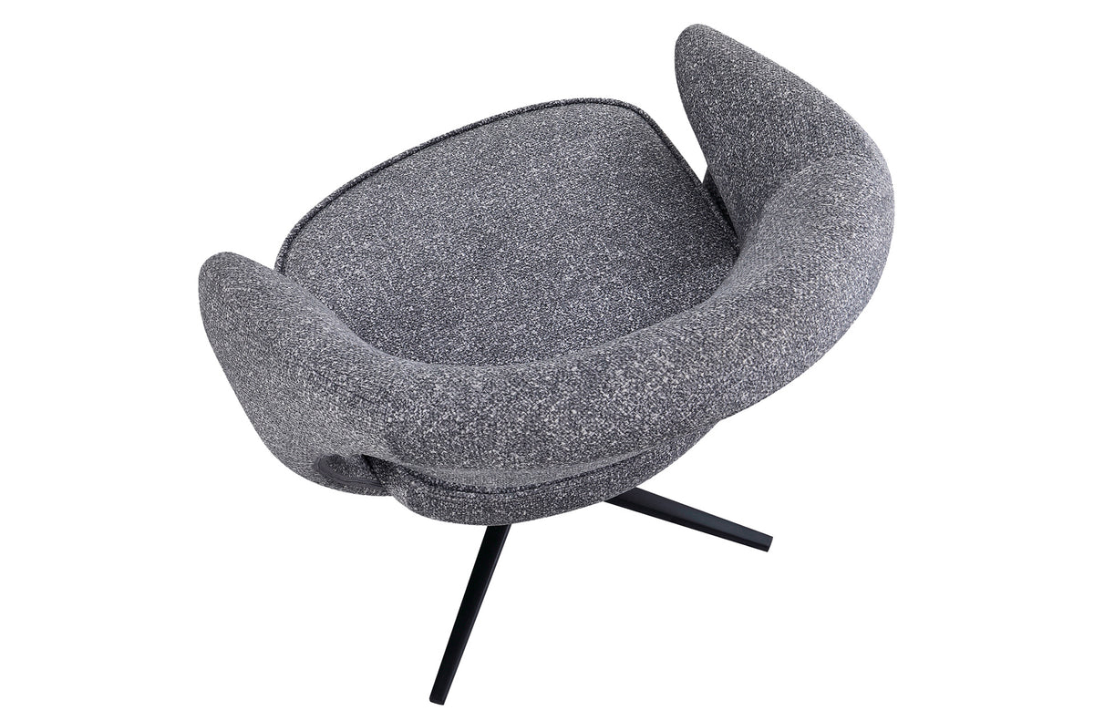 Silla Comedor Giratoria Stuttgart Tejido Leo Gris