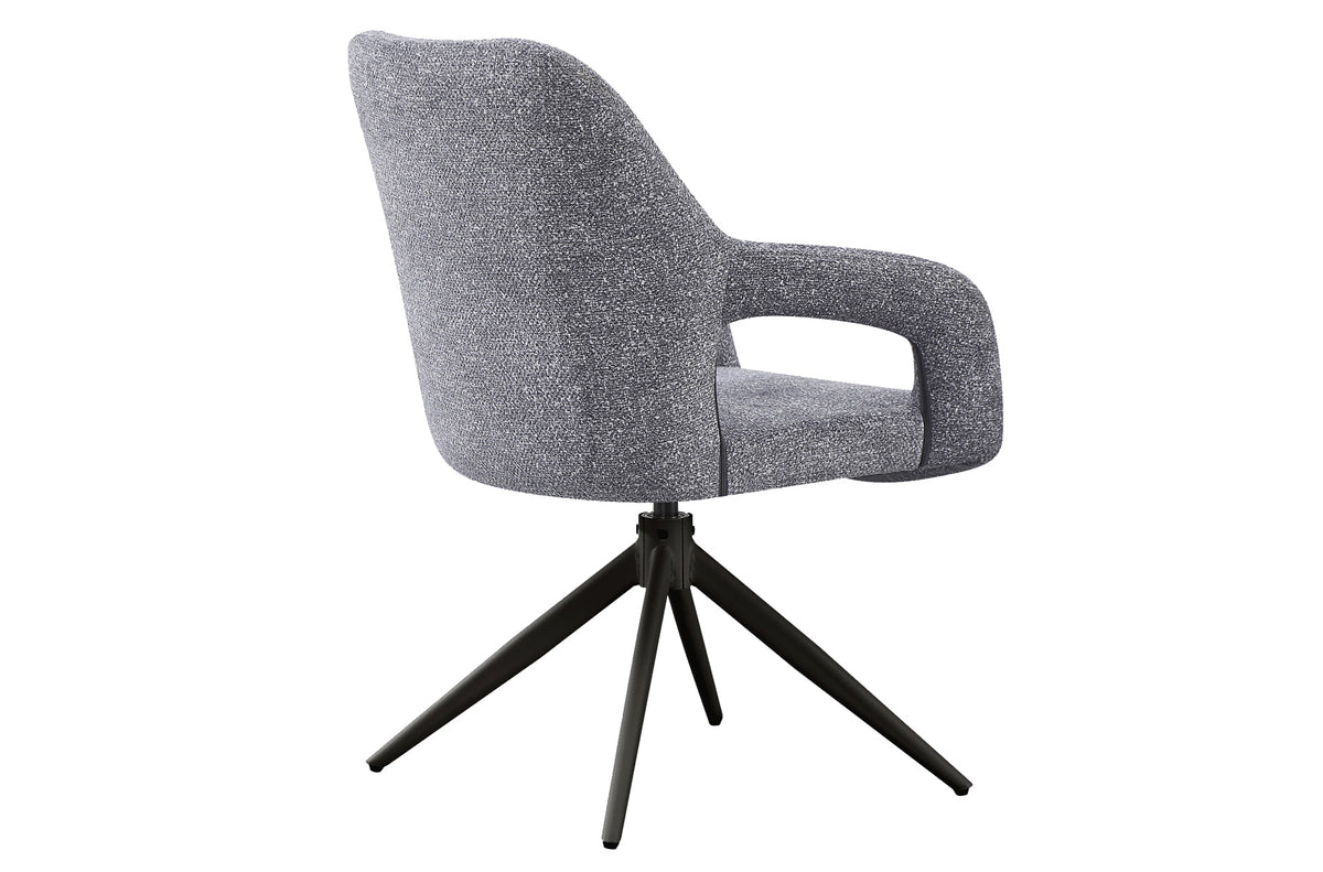 Silla Comedor Giratoria Opera Tejido Leo Gris