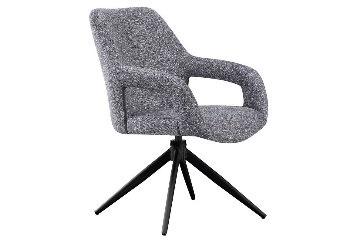 Silla Comedor Giratoria Opera Tejido Leo Gris