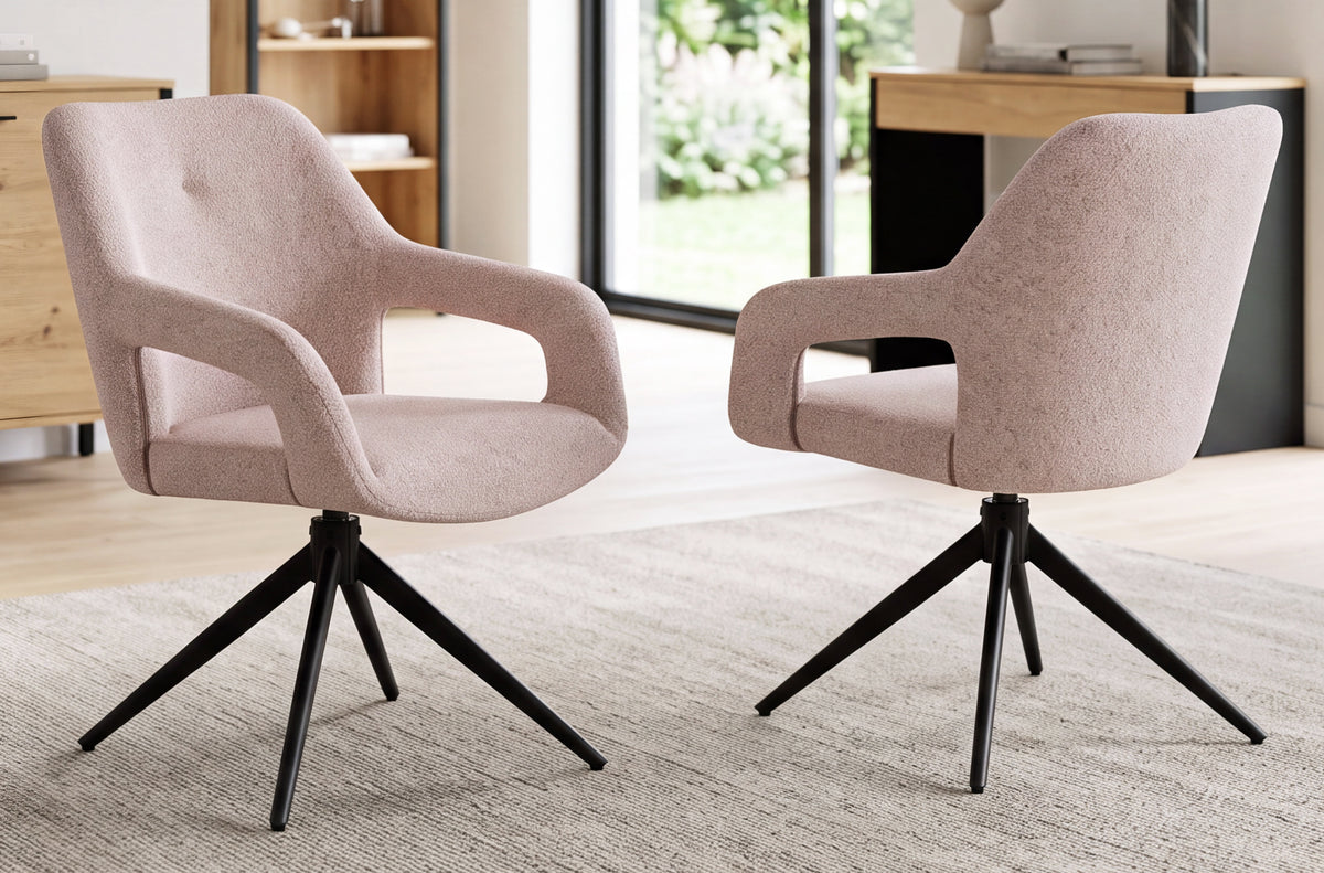 Silla Comedor Giratoria Opera Tejido Beige