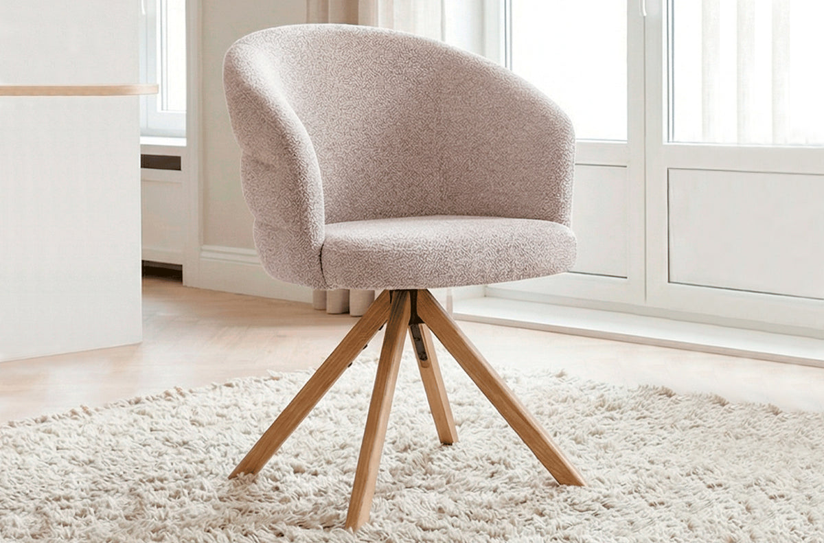 Silla Comedor Giratoria Montreux Tejido Leo Beige