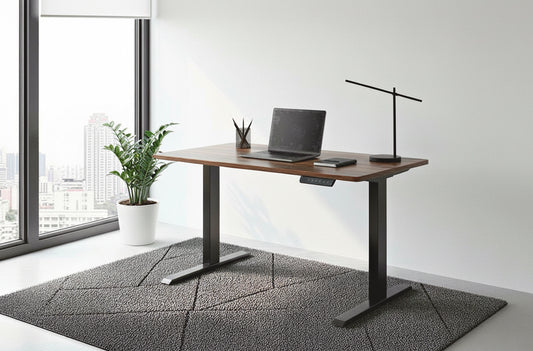 MESA ESTUDIO MOTORIZADA 120 x 60 CM NOGAL / NEGRO
