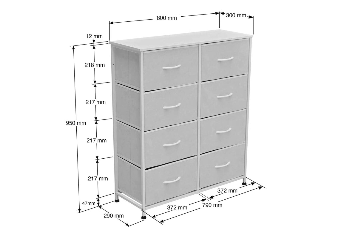 Estanteria Metalica 8 Cubos 80 x 30 cm Blanco