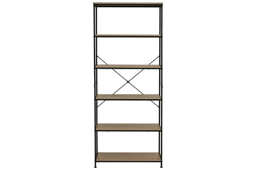 ESTANTERIA 6 ESTANTES DECK 75 X 180 CM OAK / NEGRO
