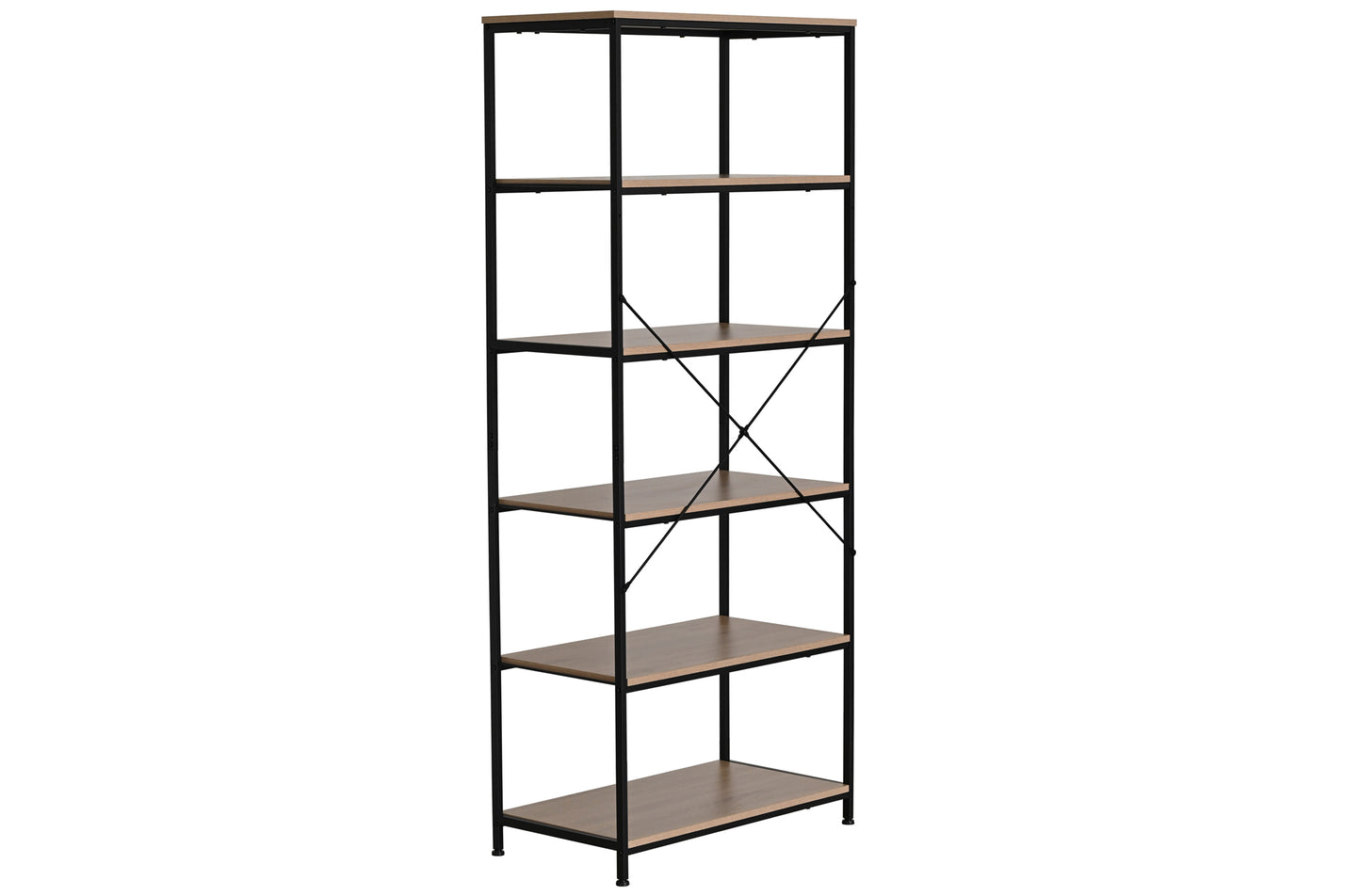 ESTANTERIA 6 ESTANTES DECK 75 X 180 CM OAK / NEGRO