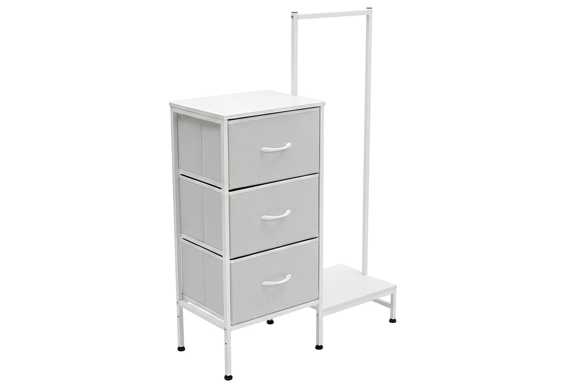 Estanteria con Colgador 3 Cubos 76 x 30 cm Blanco