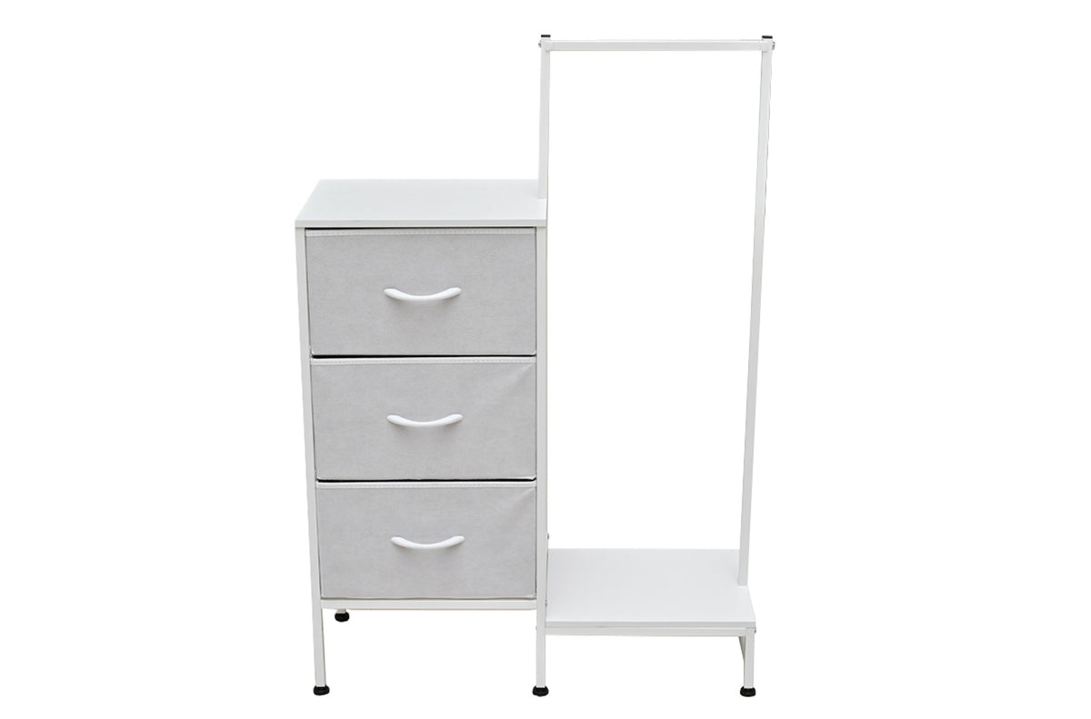 Estanteria con Colgador 3 Cubos 76 x 30 cm Blanco