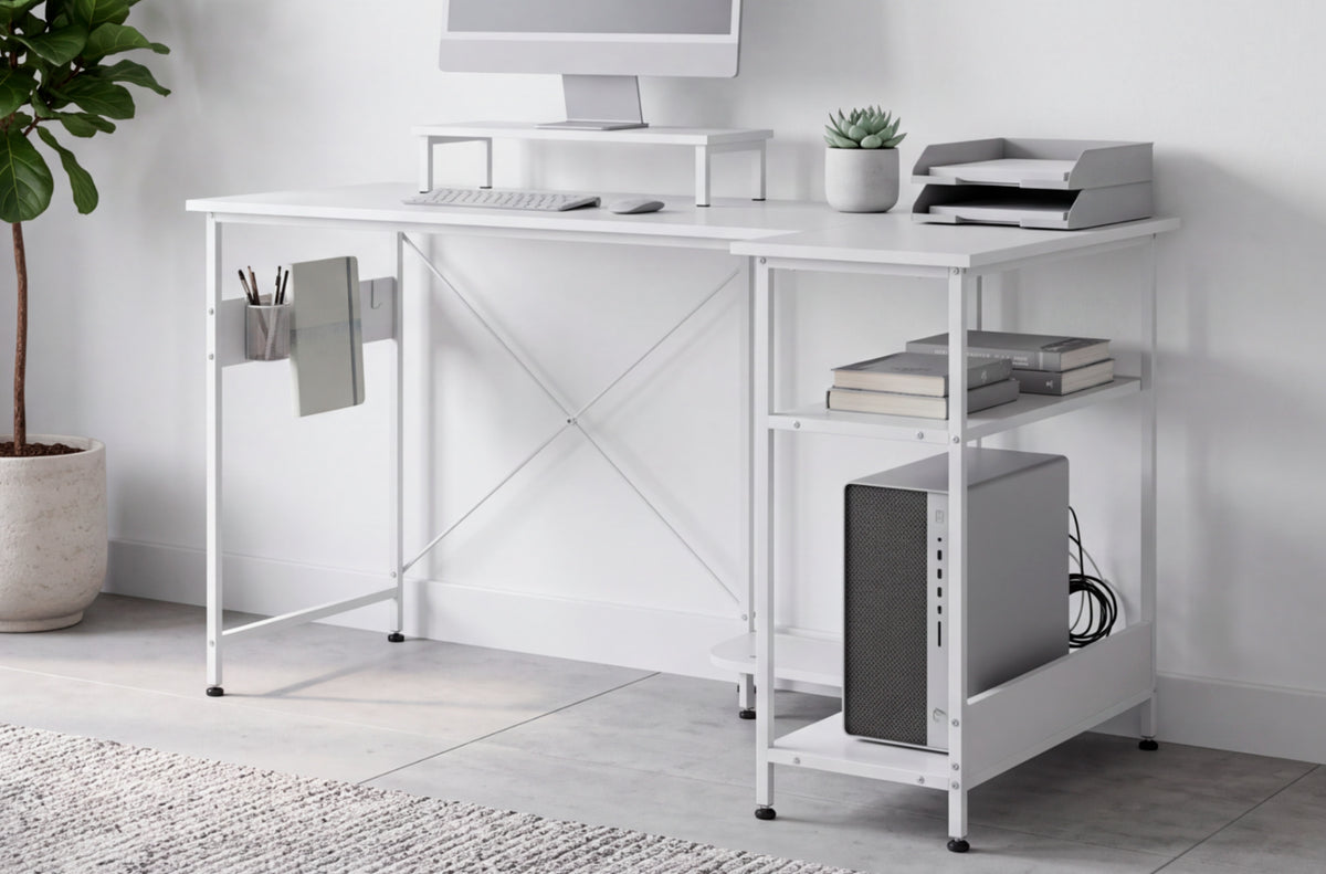 Mesa Estudio Multirack 120 x 50 - 80 cm Blanco