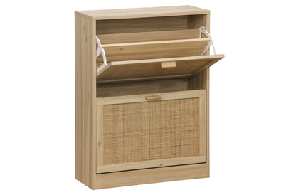 ZAPATERO DECOR 60 x 24 CM PINO / RATTAN