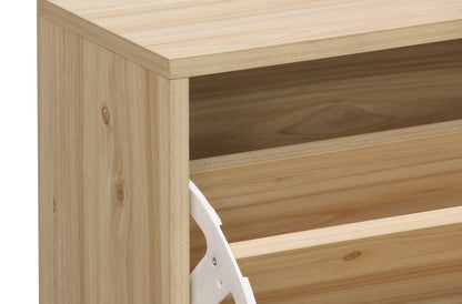 ZAPATERO DECOR 60 x 24 CM PINO / RATTAN