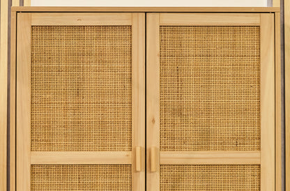 ARMARIO BAJO DÉCOR 80 x 40 CM PINO / RATTAN