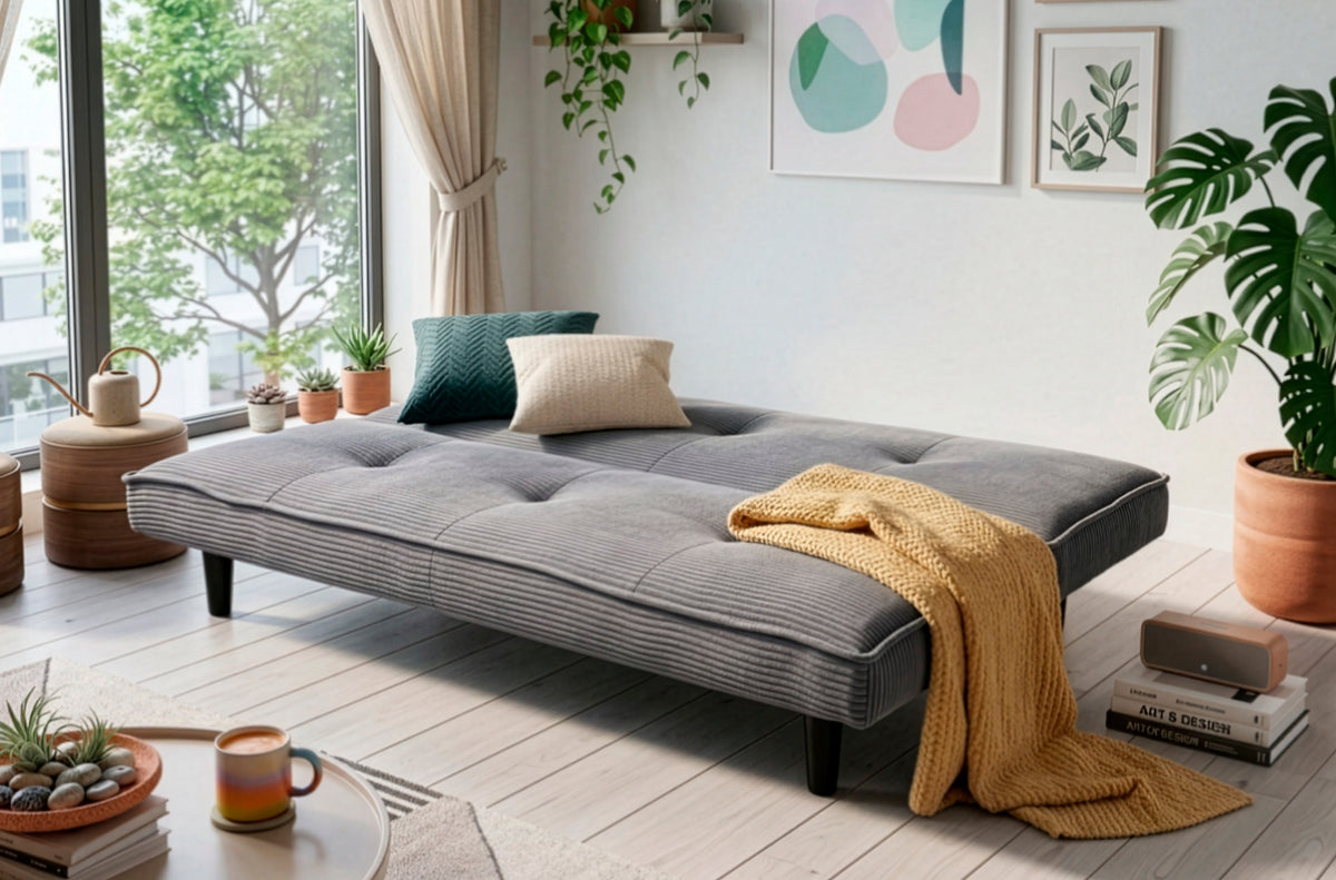 Sofa Cama Flash 105 x 180 cm Corduroy Gris