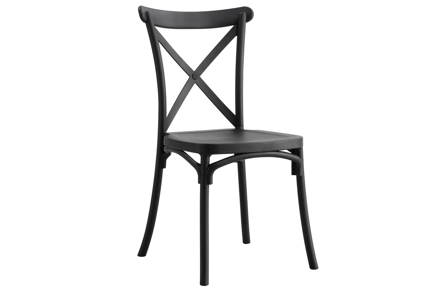 SILLA POLIPROPILENO CROSSBACK NEGRO. (Pack 4 unidades)