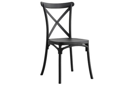 SILLA POLIPROPILENO CROSSBACK NEGRO. (Pack 4 unidades)
