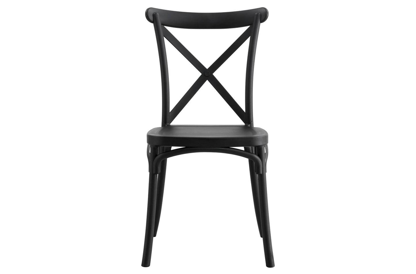 SILLA POLIPROPILENO CROSSBACK NEGRO. (Pack 4 unidades)