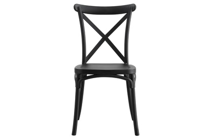 SILLA POLIPROPILENO CROSSBACK NEGRO. (Pack 4 unidades)