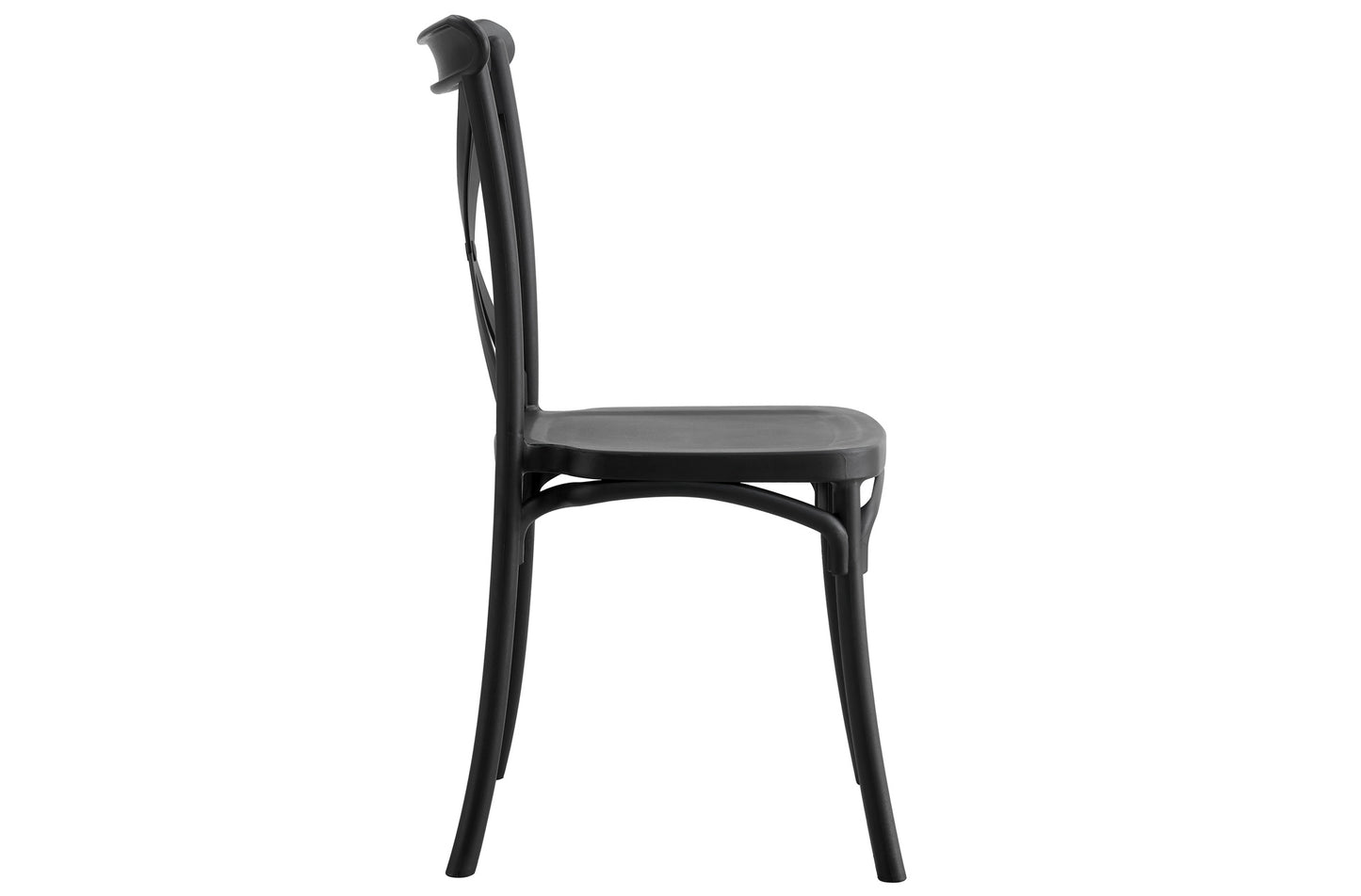 SILLA POLIPROPILENO CROSSBACK NEGRO. (Pack 4 unidades)
