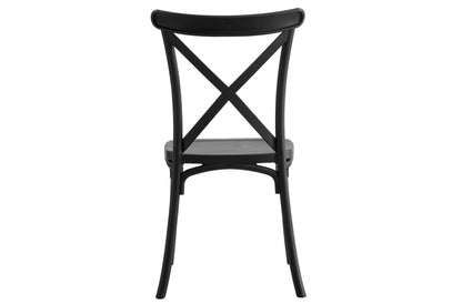 SILLA POLIPROPILENO CROSSBACK NEGRO. (Pack 4 unidades)