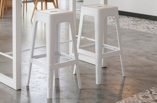 Taburete alto Tolix PP blanco (Pack 4 unidades)