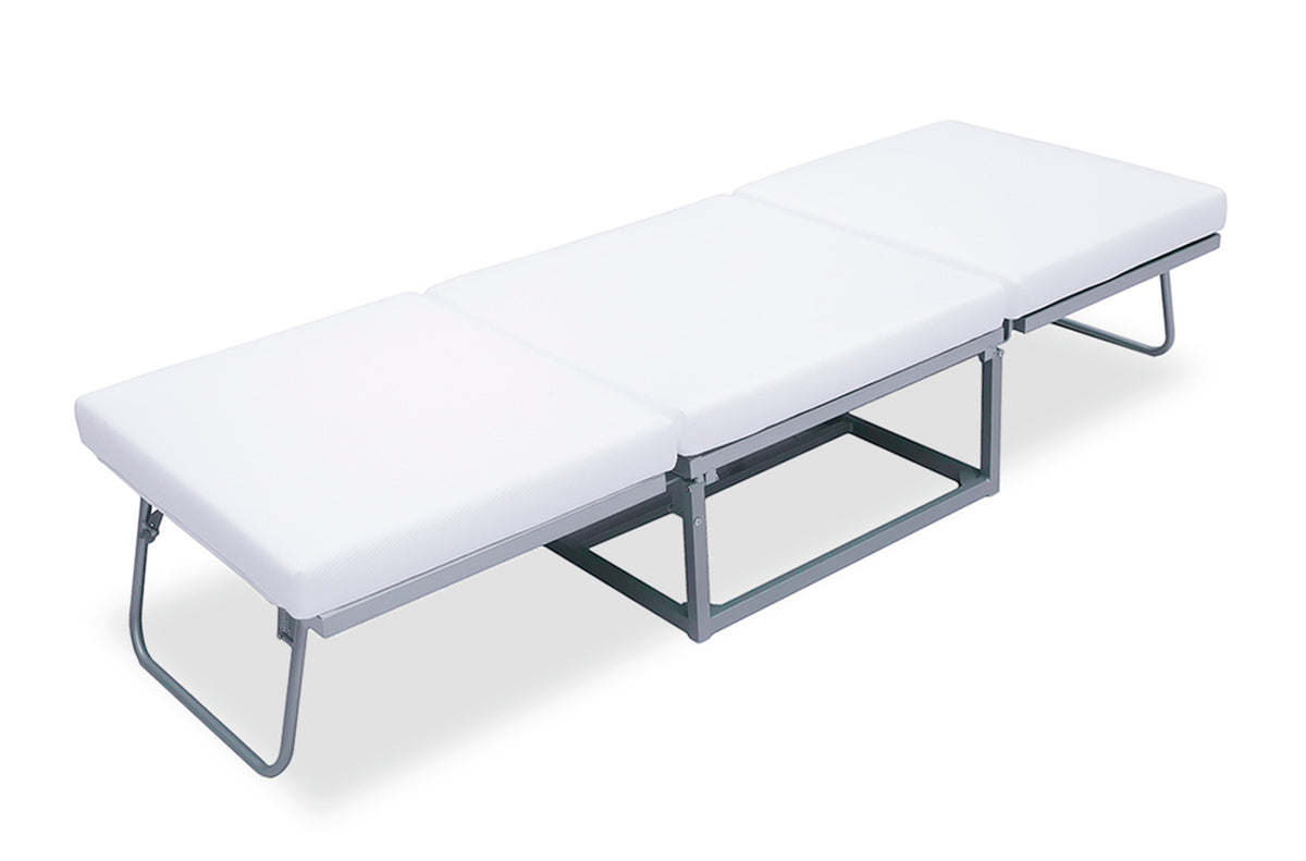 Puf 70 x 70 cm Convertible en Cama 70 x 195 cm con Funda Color Gris