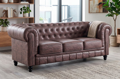 Sofá Chesterfield 3 plazas chocolate vintage