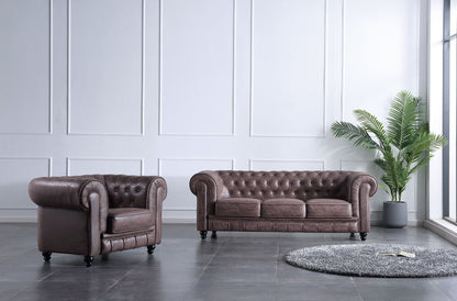 Sofá Chesterfield 3 plazas chocolate vintage