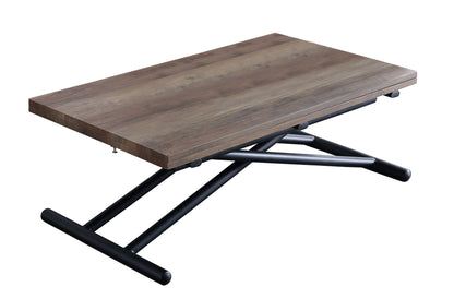MESA CENTRO ELEVABLE Y EXTENSIBLE ARCO IRIS NOGAL / NEGRO 100 x 50 CM