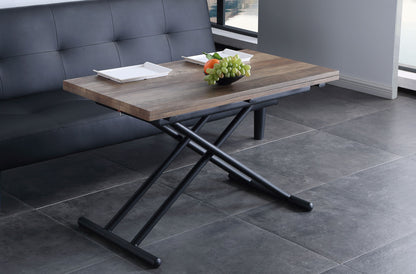 MESA CENTRO ELEVABLE Y EXTENSIBLE ARCO IRIS NOGAL / NEGRO 100 x 50 CM