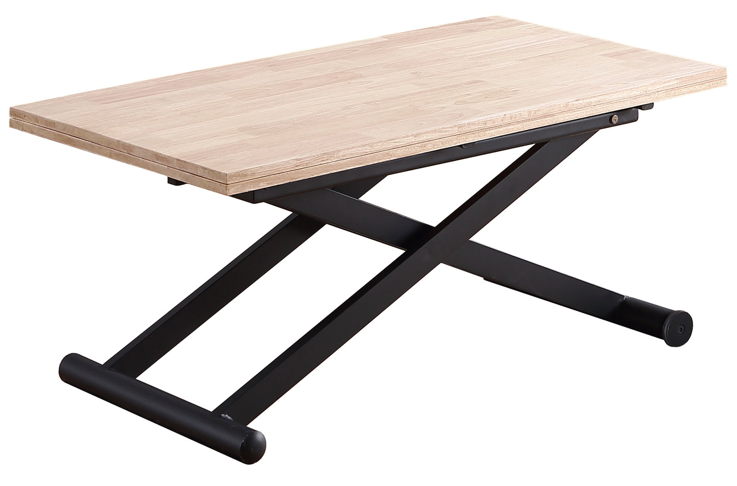 MESA CENTRO ELEVABLE Y EXTENSIBLE NATURAL 110 x 57 CM ROBLE NORDISH / NEGRO.