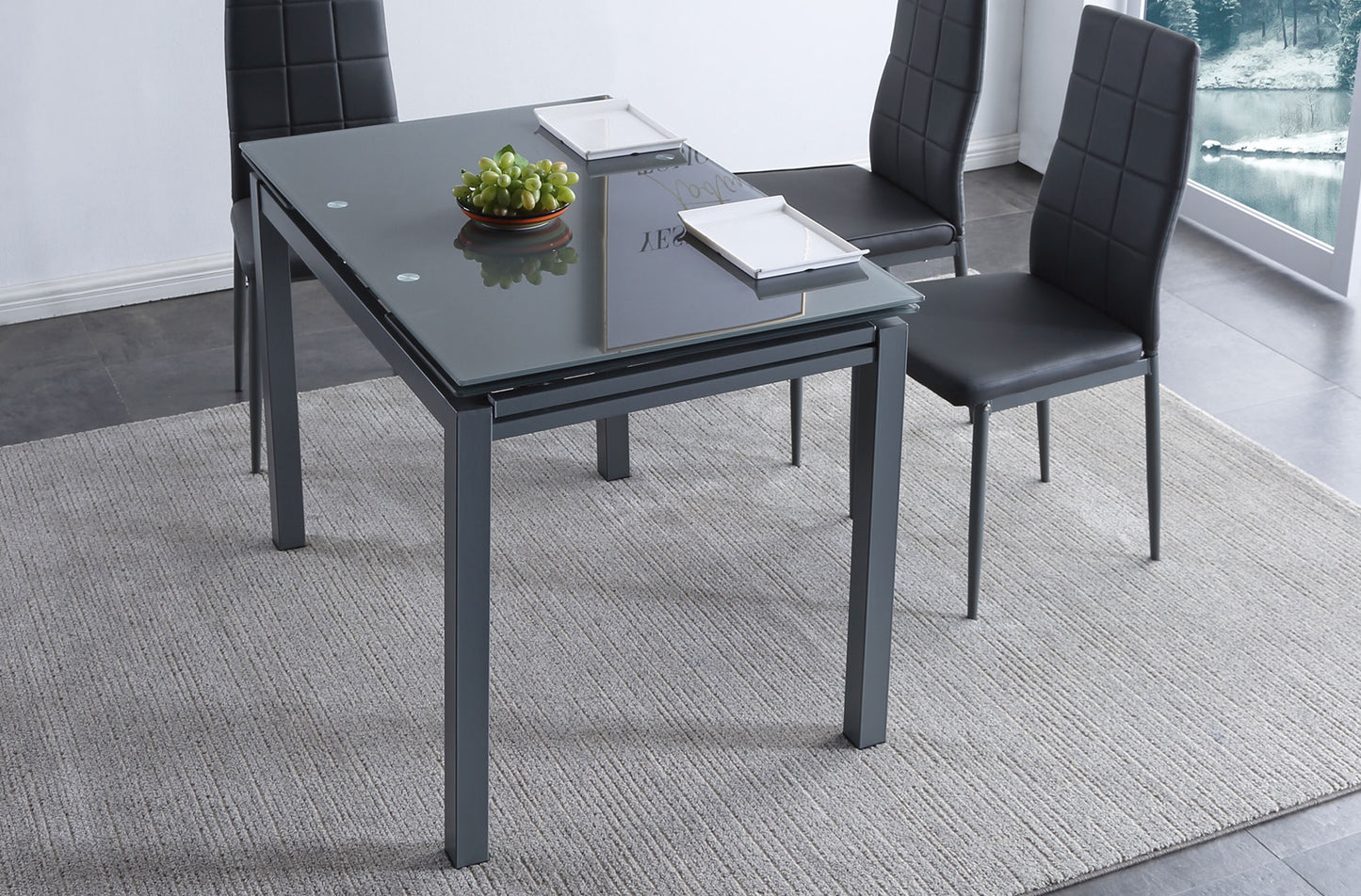 MESA COMEDOR EXTENSIBLE FLORENCIA 110/170 x 70 CM GRIS