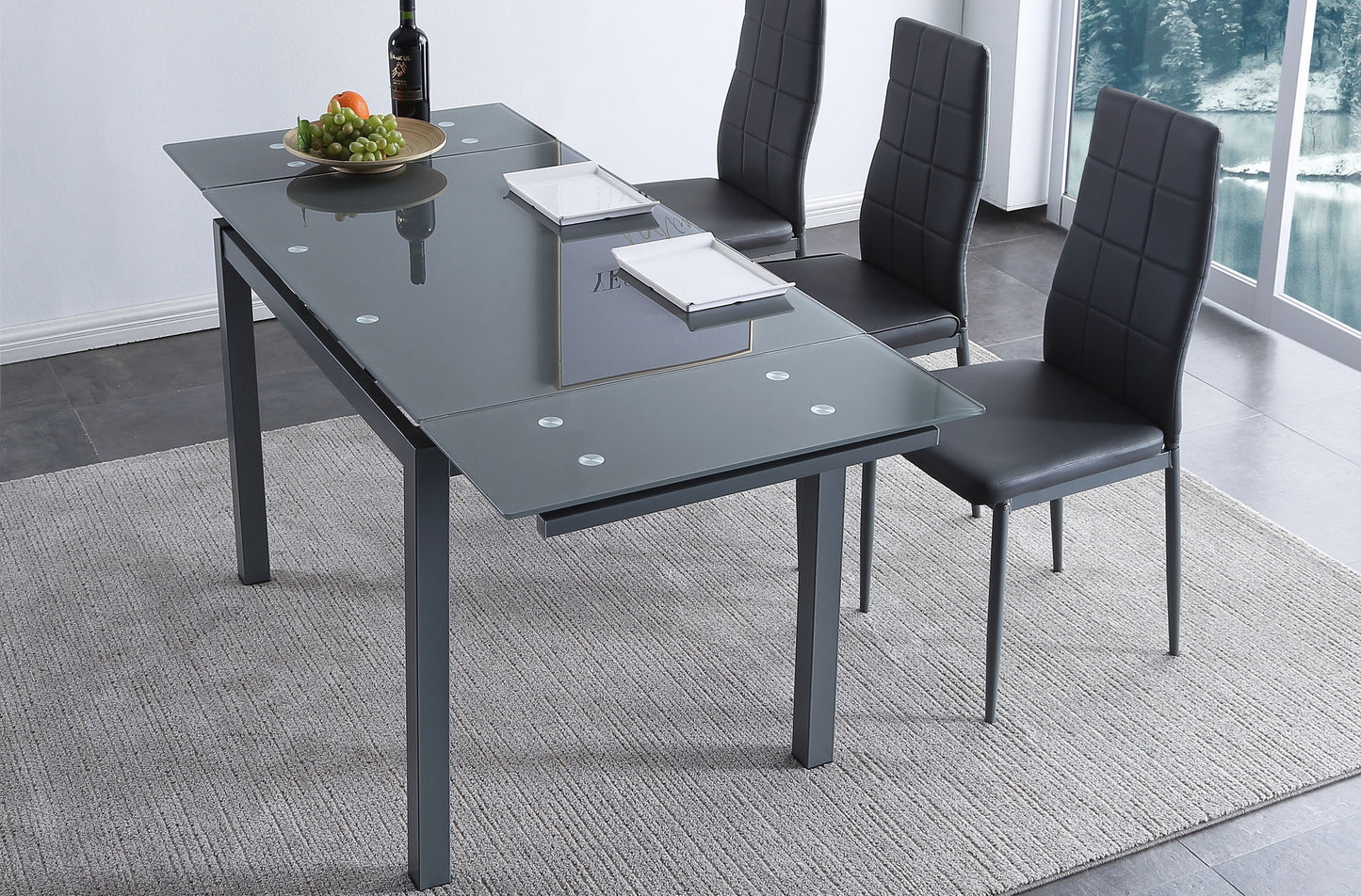 MESA COMEDOR EXTENSIBLE FLORENCIA 110/170 x 70 CM GRIS