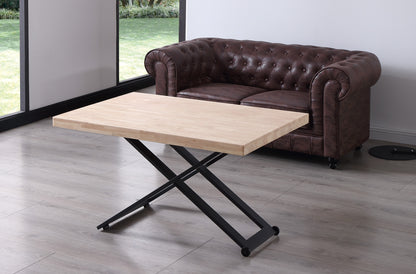 MESA CENTRO ELEVABLE NIEBLA 120 x 80 CM ROBLE NORDISH / NEGRO