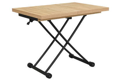 MESA CENTRO ELEVABLE Y EXTENSIBLE 100 - 130 - 160 CM TAYLOR OAK / NEGRO.