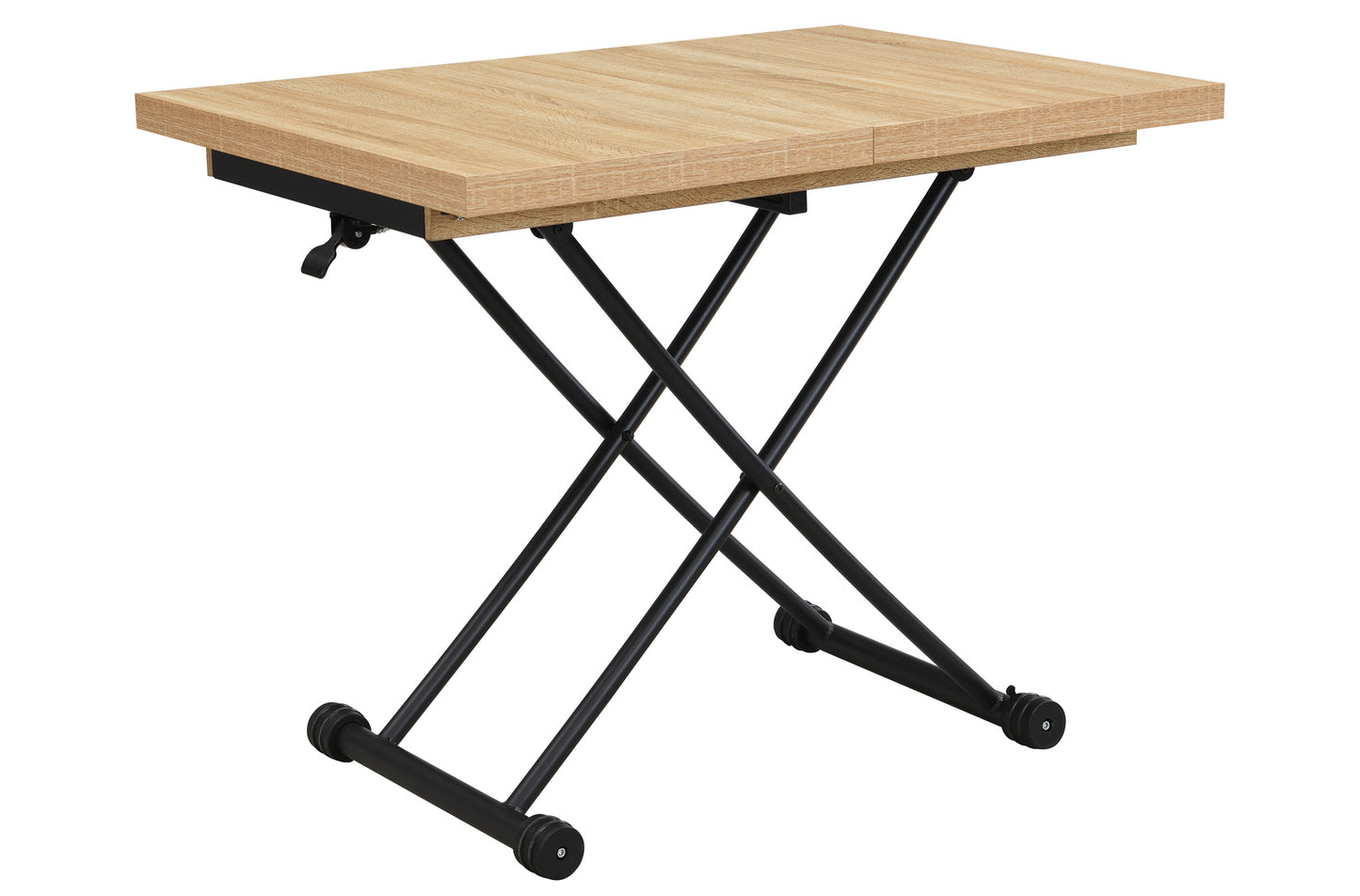 MESA CENTRO ELEVABLE Y EXTENSIBLE 100 - 130 - 160 CM TAYLOR OAK / NEGRO.