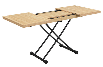 MESA CENTRO ELEVABLE Y EXTENSIBLE 100 - 130 - 160 CM TAYLOR OAK / NEGRO.