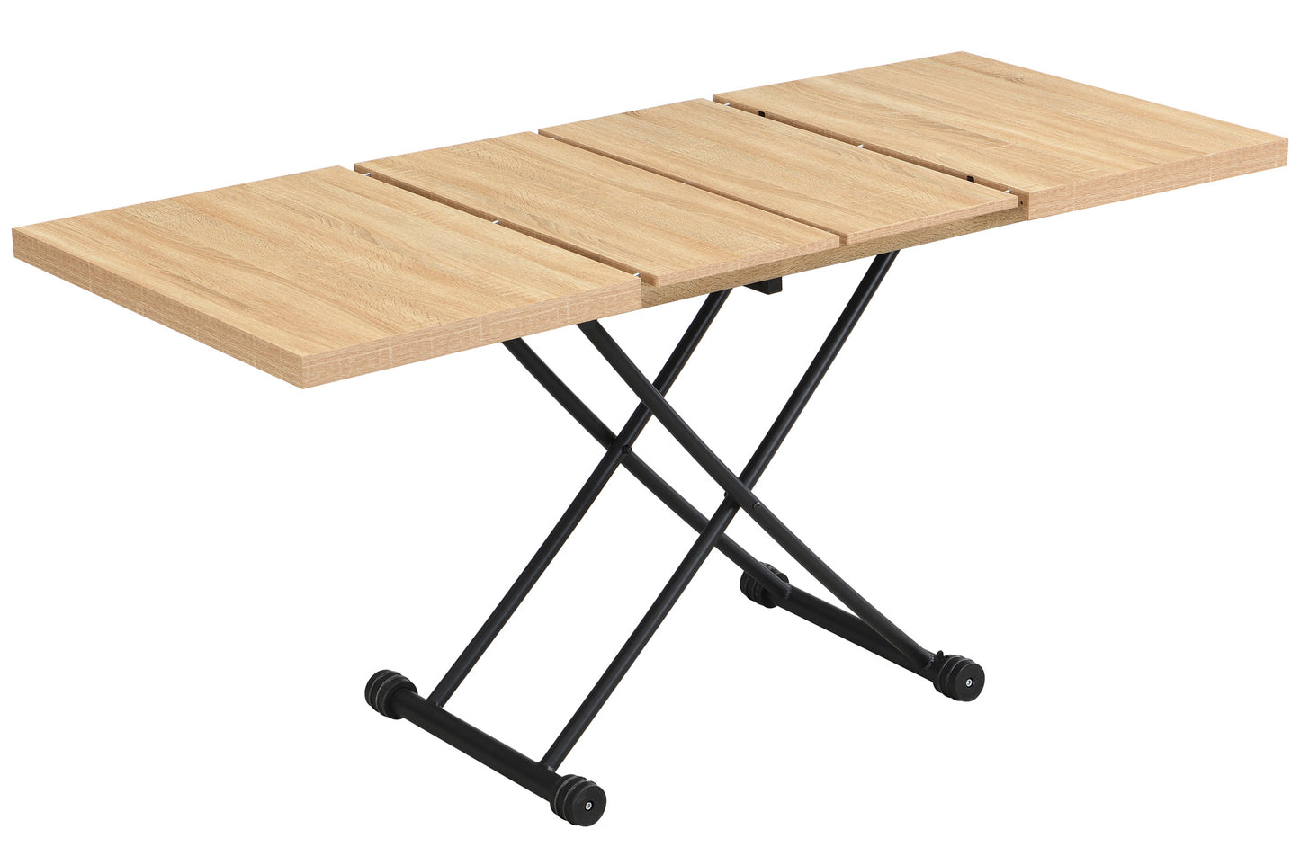 MESA CENTRO ELEVABLE Y EXTENSIBLE 100 - 130 - 160 CM TAYLOR OAK / NEGRO.
