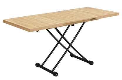MESA CENTRO ELEVABLE Y EXTENSIBLE 100 - 130 - 160 CM TAYLOR OAK / NEGRO.