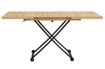 MESA CENTRO ELEVABLE Y EXTENSIBLE 100 - 130 - 160 CM TAYLOR OAK / NEGRO.