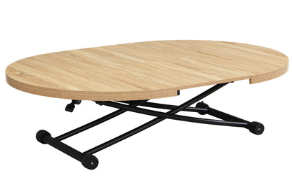 MESA CENTRO ELEVABLE Y EXTENSIBLE 100 - 140 CM GAGA OAK / NEGRO